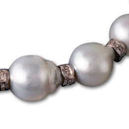 Weiße Südsee Perlen  ( Barockform ) 